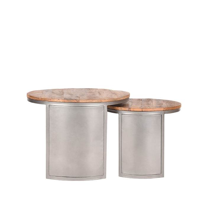 LABEL51 Salontafel Set Bunch - Rough - Mangohout - 60 cm - Rond-Salontafels-LABEL51