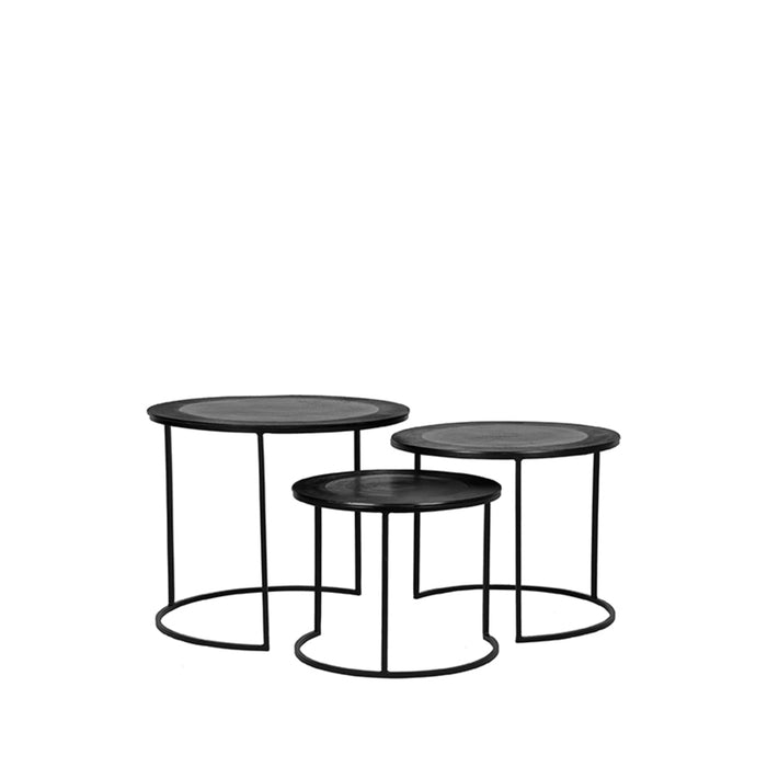 LABEL51 Salontafel Set Tres - Zwart - Metaal - 55 cm-Salontafels-LABEL51