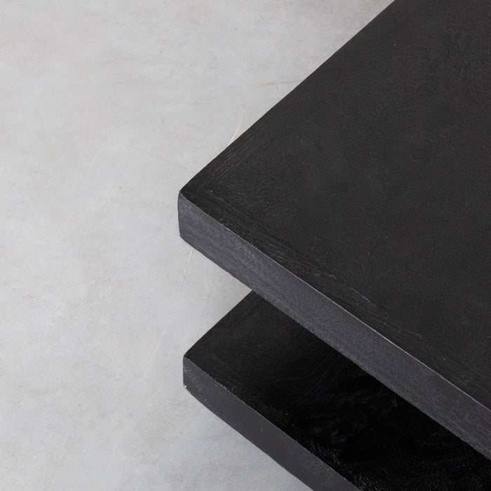 LABEL51 Couchtisch Square – Schwarz – Mangoholz – 80 cm