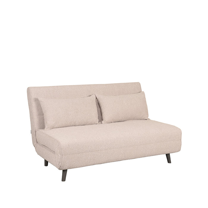 LABEL51 Slaapbank Double - Naturel - Boucle - Double | Zwarte Poot-Slaapbanken-LABEL51