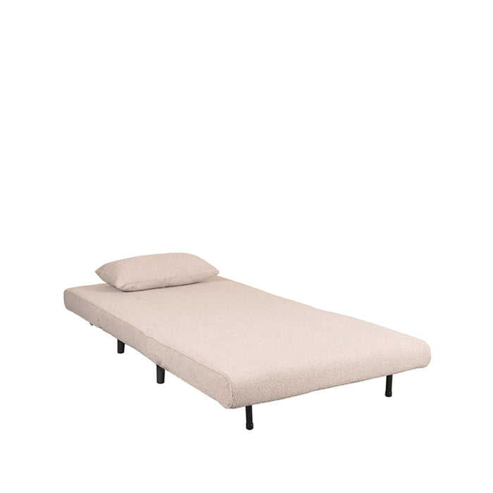 LABEL51 Slaapbank Single - Naturel - Boucle - Single | Zwarte Poot-Slaapbanken-LABEL51