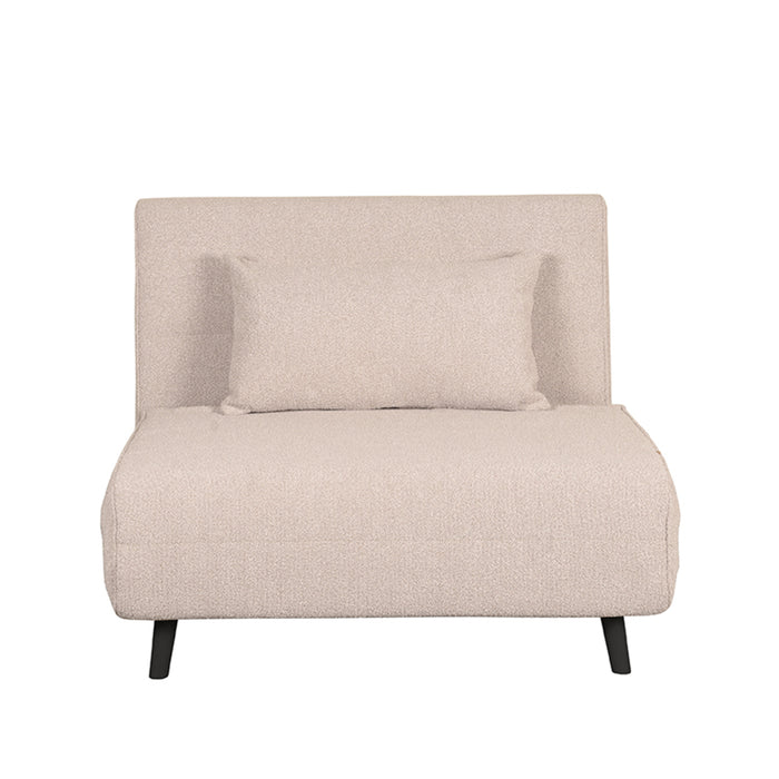 LABEL51 Slaapbank Single - Naturel - Boucle - Single | Zwarte Poot-Slaapbanken-LABEL51