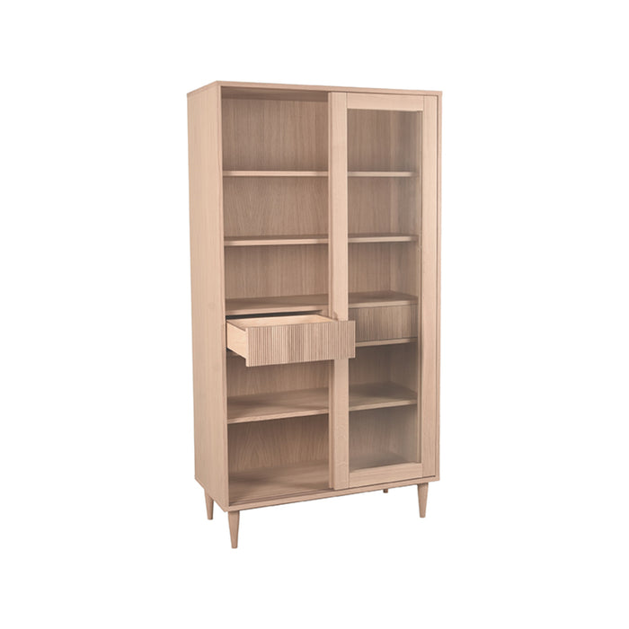 LABEL51 Vitrinekast Jule - Naturel - Eiken - One Size-Vitrinekasten-LABEL51