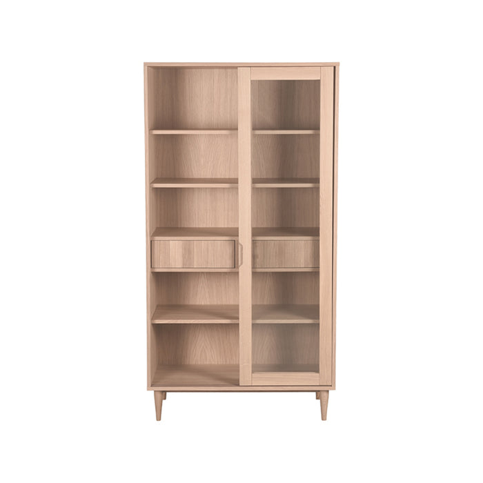LABEL51 Vitrinekast Jule - Naturel - Eiken - One Size-Vitrinekasten-LABEL51