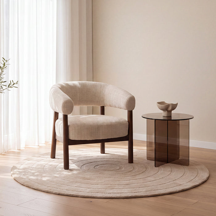 LABEL51 Teppich Agra Rund Taupe 200 cm