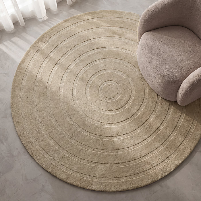 LABEL51 Teppich Agra Rund Sand 150x150 cm