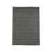 Antraciet LABEL51 Luxy wollen vloerkleed van 160x230 cm met een gestanst patroon van horizontale banen.