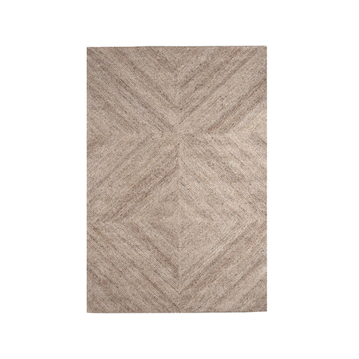 Rechthoekig LABEL51 Blendy vloerkleed in taupe wol met een subtiel geometrisch patroon, 160x230 cm.