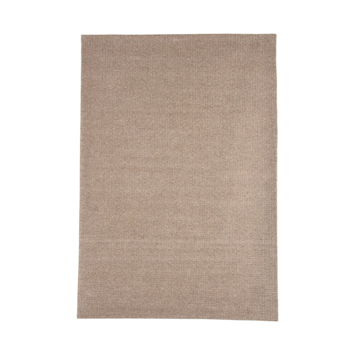 LABEL51 Wolly vloerkleed in taupe wol, rechthoekig 200x300 cm met modern gestanst lijnenspel en reliëf.