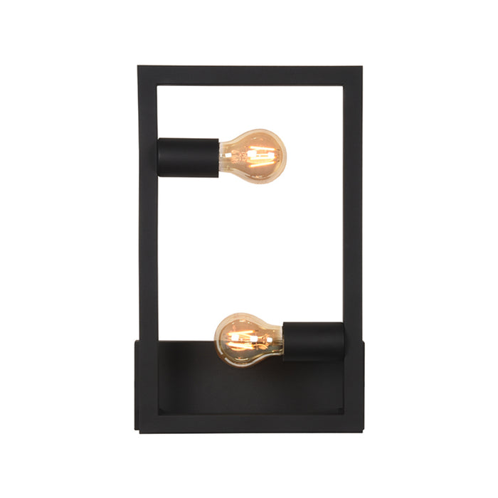 LABEL51 Wandlamp Quadrato - Zwart - Metaal - One Size-Tafellampen-LABEL51