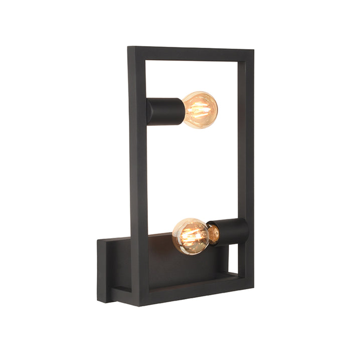 LABEL51 Wandlamp Quadrato - Zwart - Metaal - One Size-Tafellampen-LABEL51
