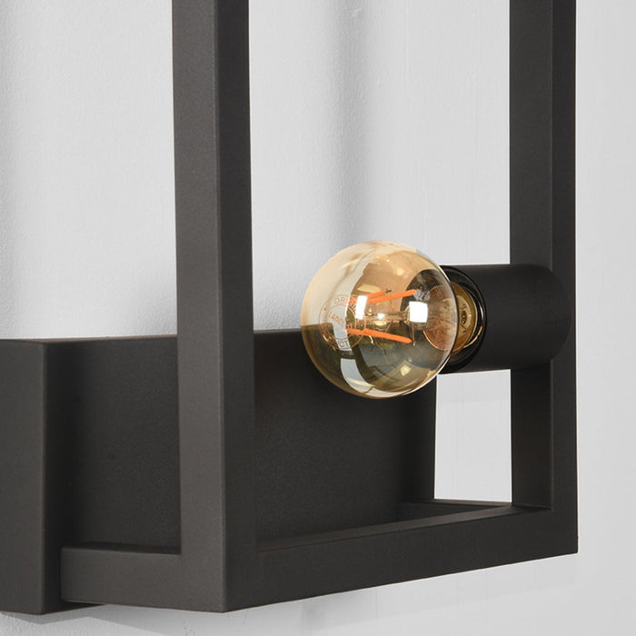 LABEL51 Wandlamp Quadrato - Zwart - Metaal - One Size-Wandlampen-LABEL51