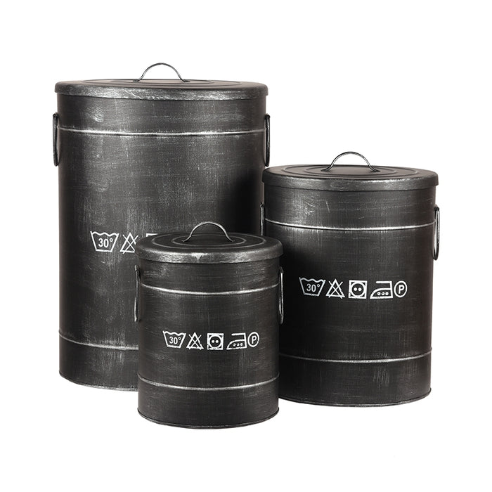 LABEL51 Wasmand - Antiek Zwart - Metaal - S-Opbergdozen en manden-LABEL51