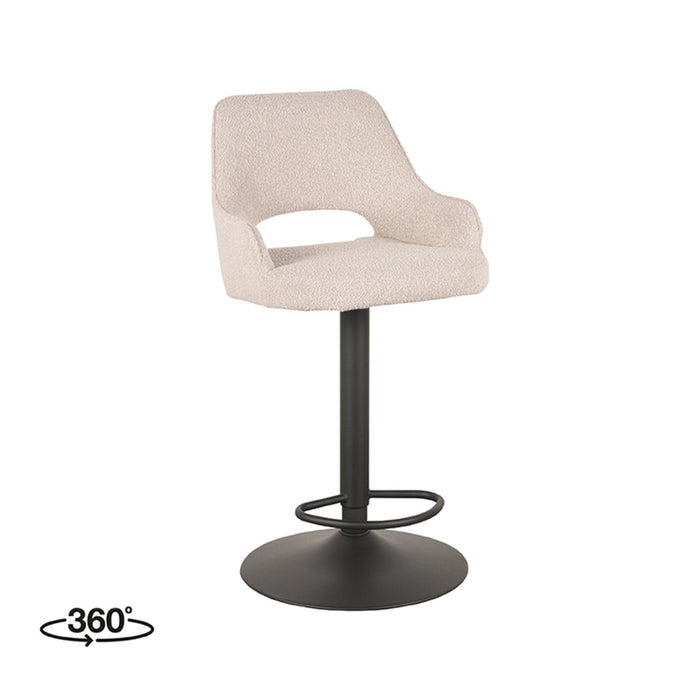 Label51 Barkruk Fer 45x47x92-113 cm wit Boucle-Barkrukken-LABEL51
