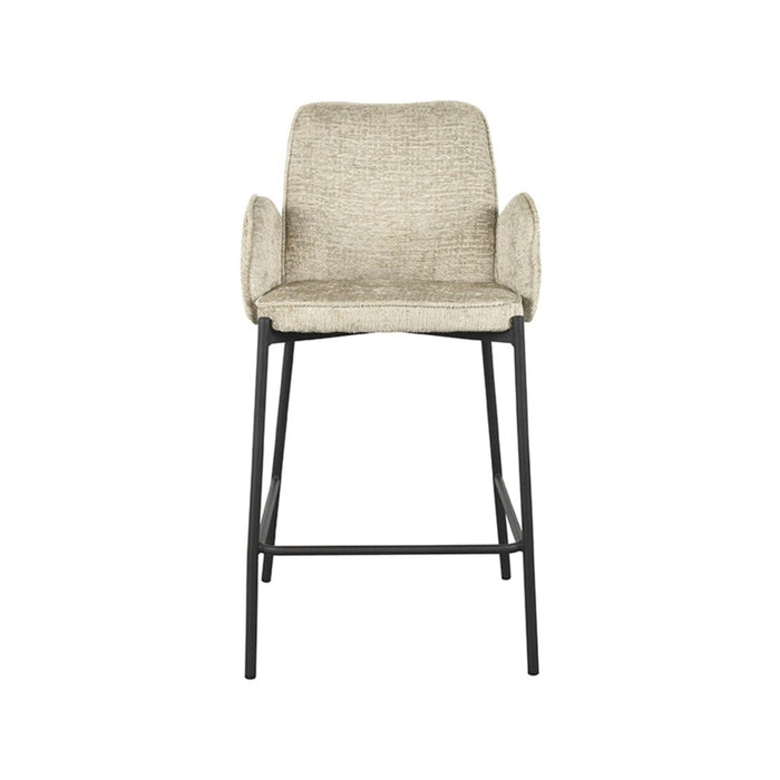 Label51 Barkruk Joni - Beige - Fluweel - Zithoogte 65 cm-Barkrukken-LABEL51