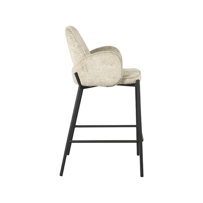 Label51 Barkruk Joni - Beige - Fluweel - Zithoogte 65 cm-Barkrukken-LABEL51