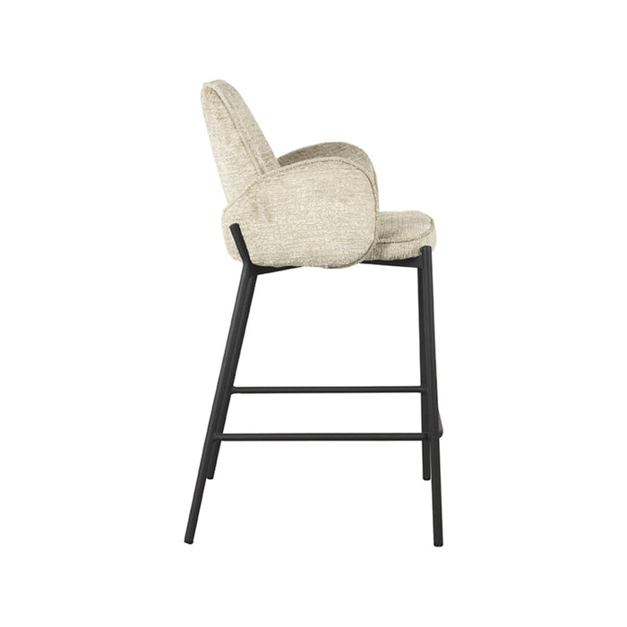 Label51 Barkruk Joni - Beige - Fluweel - Zithoogte 65 cm-Barkrukken-LABEL51