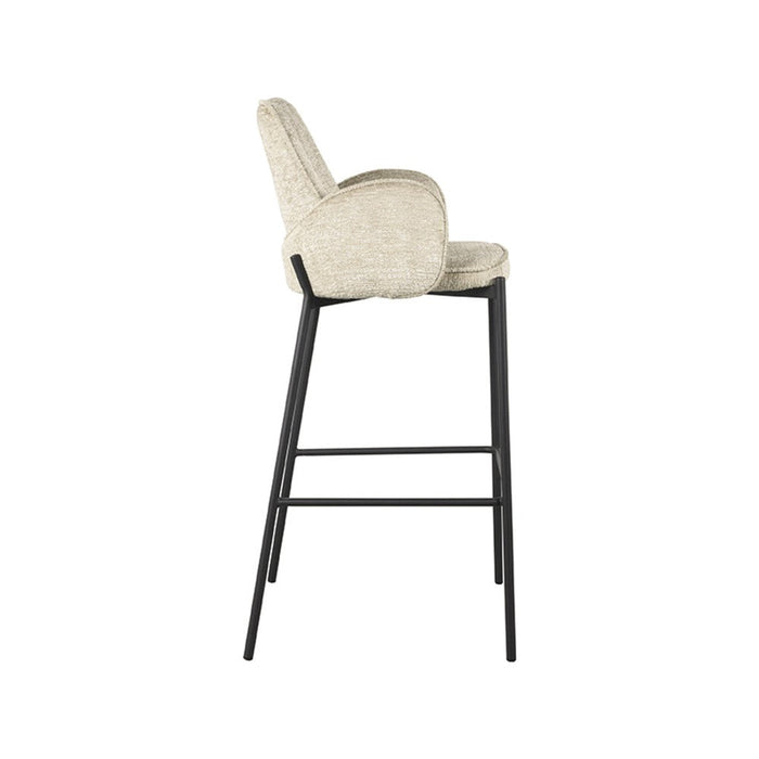 Label51 Barkruk Joni - Beige - Fluweel - Zithoogte 78 cm-Barkrukken-LABEL51