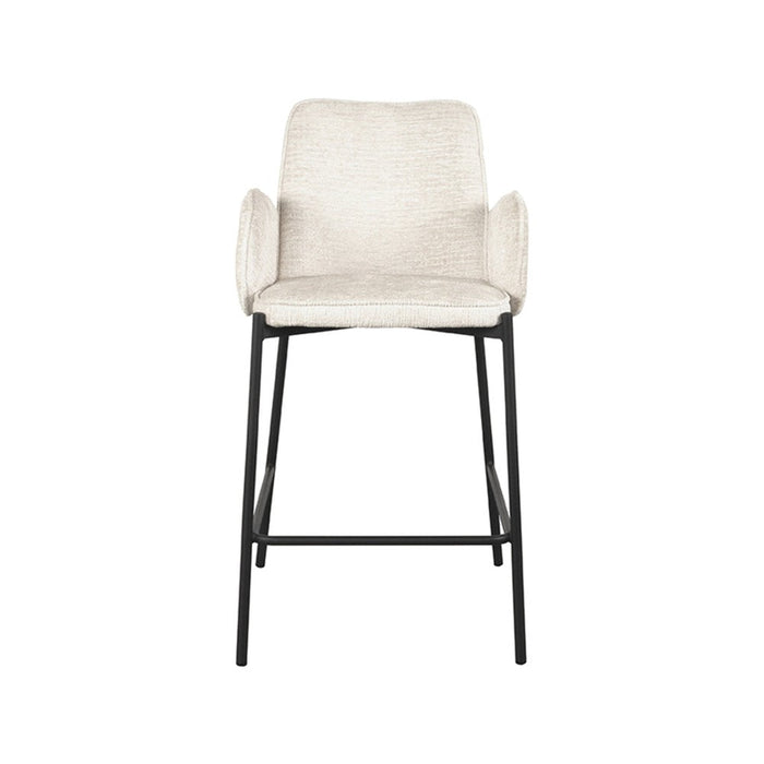 Label51 Barkruk Joni - crème - Fluweel - Zithoogte 65 cm-Barkrukken-LABEL51