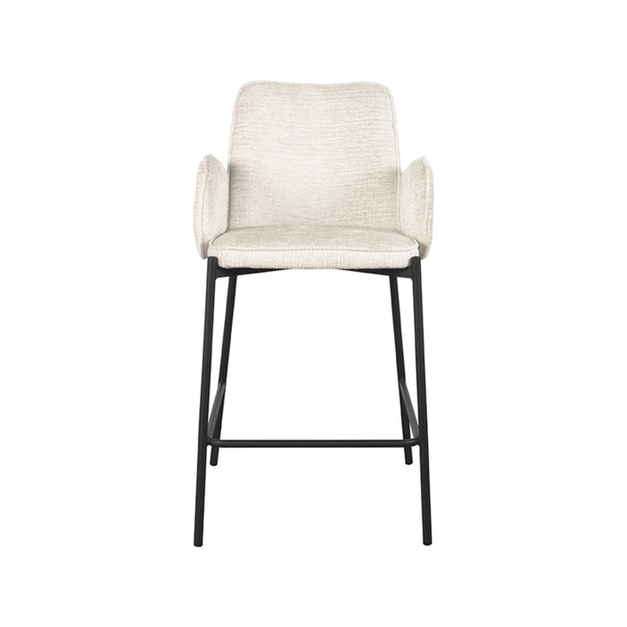 Label51 Barkruk Joni - crème - Fluweel - Zithoogte 65 cm-Barkrukken-LABEL51