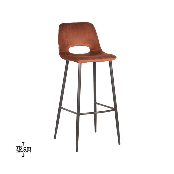 Label51 Barkruk Josh - Rust - Fluweel - Zithoogte 78-Barkrukken-LABEL51