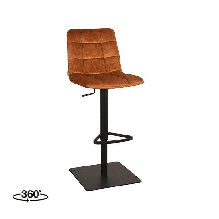 Label51 Barkruk Juul 45x56x88-113 cm Oker | Velours-Barkrukken-LABEL51