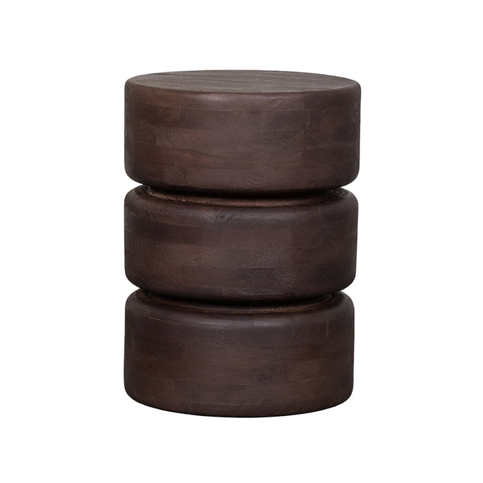 LABEL51 Bijzettafel Milly - Espresso - Mangohout - 35 cm - Rond-Bijzettafels-LABEL51
