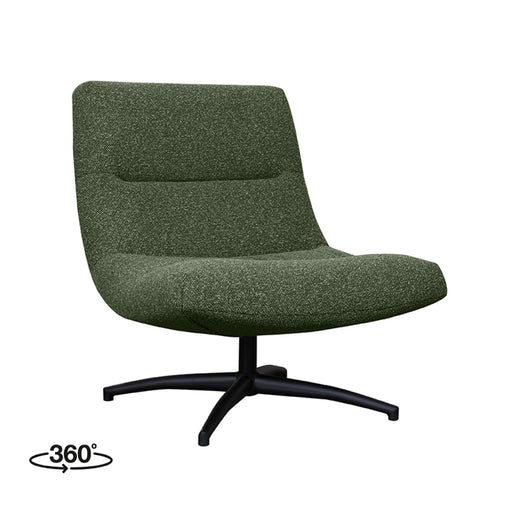 Label51 Draaifauteuil Calix 77x93x88 Forest Royal Boucle | Zwart Metaal-Fauteuils-LABEL51