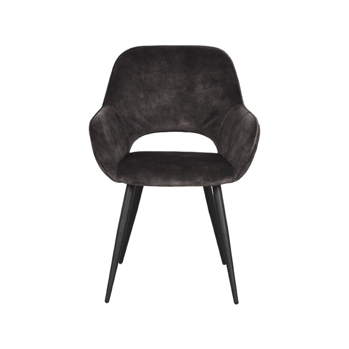 Label51 Eetkamerstoel Fer - Antraciet - Velours-Eetkamerstoelen-LABEL51