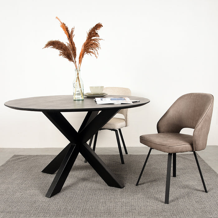 Label51 Eetkamerstoel Lewis - Beige - Fluweel-Eetkamerstoelen-LABEL51