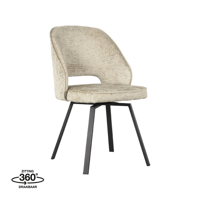 Label51 Eetkamerstoel Lewis - Beige - Fluweel-Eetkamerstoelen-LABEL51