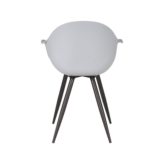 LABEL51 Eetkamerstoel Luca - Grijs - PP - Zwart Metalen Frame-Eetkamerstoelen-LABEL51