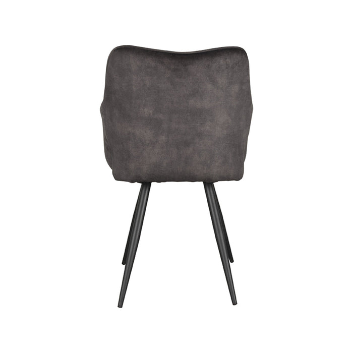 Label51 Eetkamerstoel Noud - Antraciet - Velours-Eetkamerstoelen-LABEL51