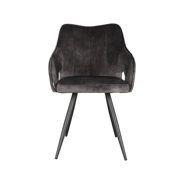 Label51 Eetkamerstoel Noud - Antraciet - Velours-Eetkamerstoelen-LABEL51