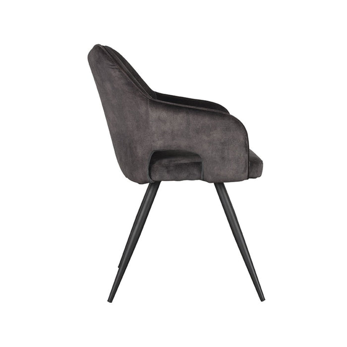Label51 Eetkamerstoel Noud - Antraciet - Velours-Eetkamerstoelen-LABEL51