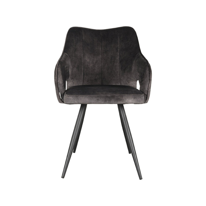 Label51 Eetkamerstoel Noud - Antraciet - Velours-Eetkamerstoelen-LABEL51