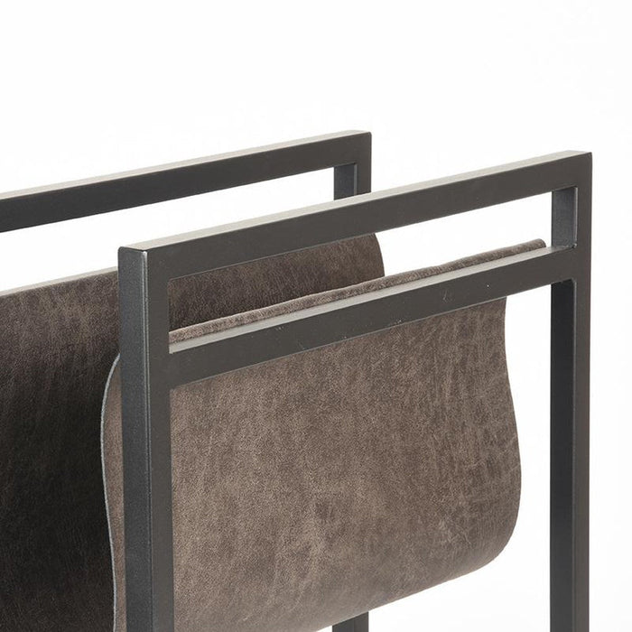 Label51 Magazinehouder - Antraciet - Leder-Woonkamerdecoratie-LABEL51