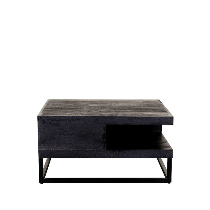 LABEL51 Salontafel Cube - Zwart - Mangohout - 80 cm-Salontafels-LABEL51