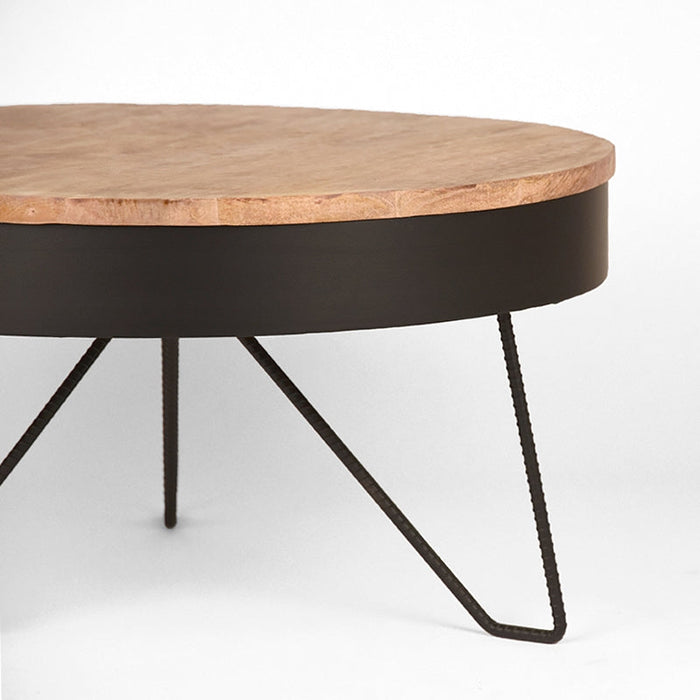 Label51 Salontafel Saran - Zwart - Metaal - Rond - 80 cm-Salontafels-LABEL51