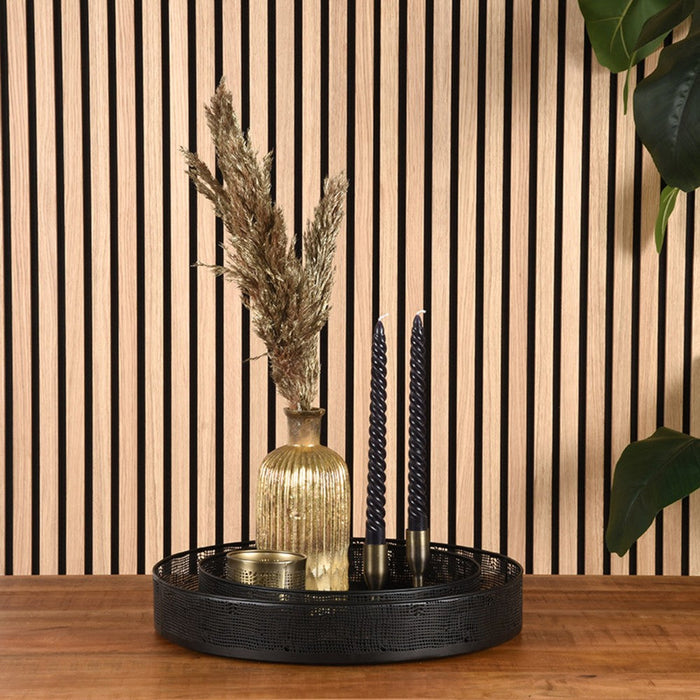 Label51 Set Dienbladen 39x39x6 cm - Zwart - Metaal-Woonkamerdecoratie-LABEL51