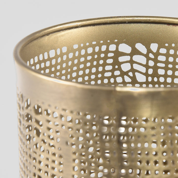 Label51 Set Kaarsenhouders M 9x9x8 cm - Antiek goud - Metaal-Woonkamerdecoratie-LABEL51