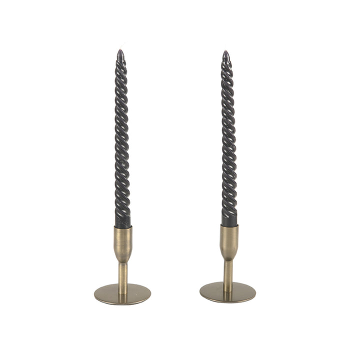 Label51 Set Kandelaars 8x8x13 cm - Antiek goud - Metaal-Woonkamerdecoratie-LABEL51