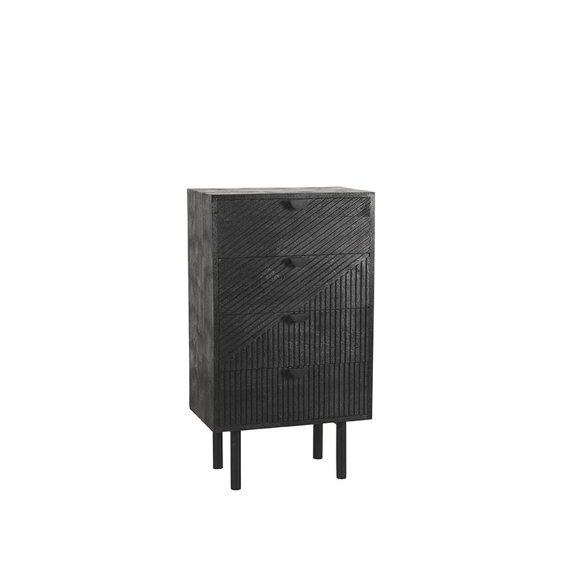 Ladekast Cotia Zwart Mangohout 50 cm 50x30x90 cm-Ladenkasten-LABEL51