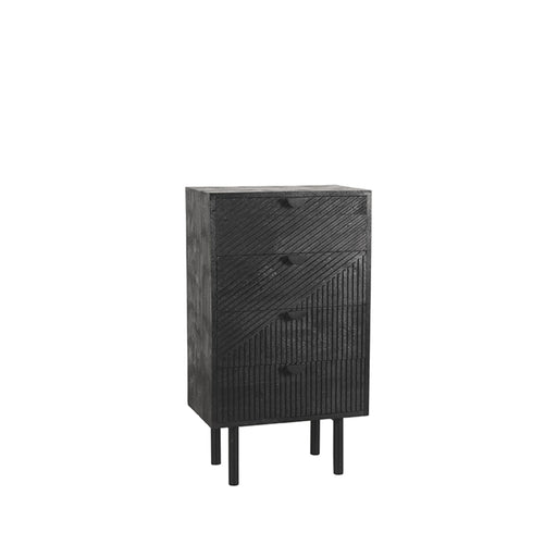 Ladekast Cotia Zwart Mangohout 50 cm 50x30x90 cm-Ladenkasten-LABEL51