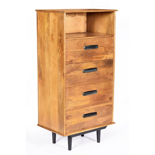 Ladenkast Ayleen Mangohout Naturel hout 60x45x120 cm-Ladenkasten-Livingfurn