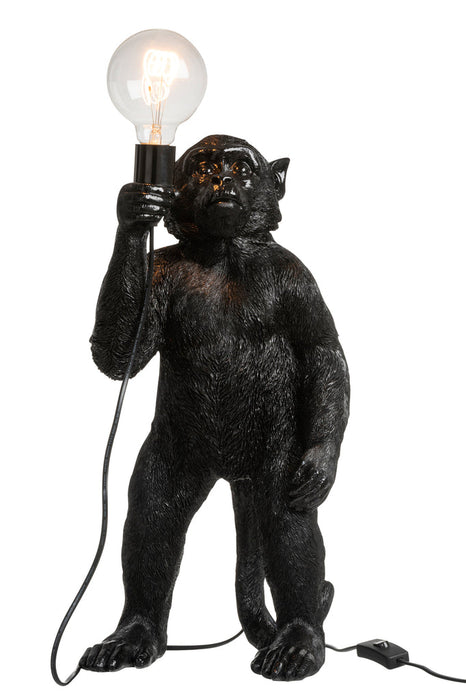 Lamp Aap staand polyresin zwart-Tafellampen-J-Line