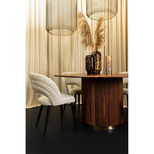 Lamp Abierto Wit Nanci Stof Eetkamerstoel-Eetkamerstoelen-PTMD