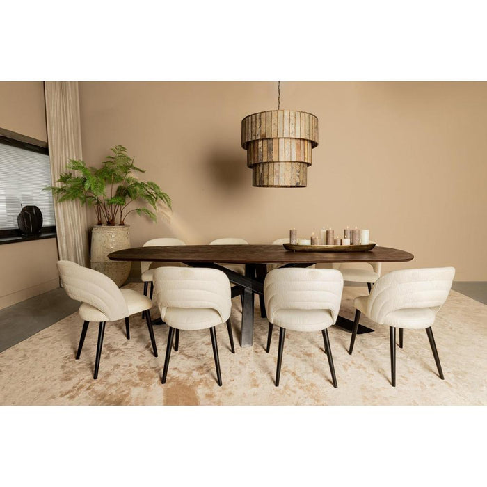 Lamp Abierto Wit Nanci Stof Eetkamerstoel-Eetkamerstoelen-PTMD