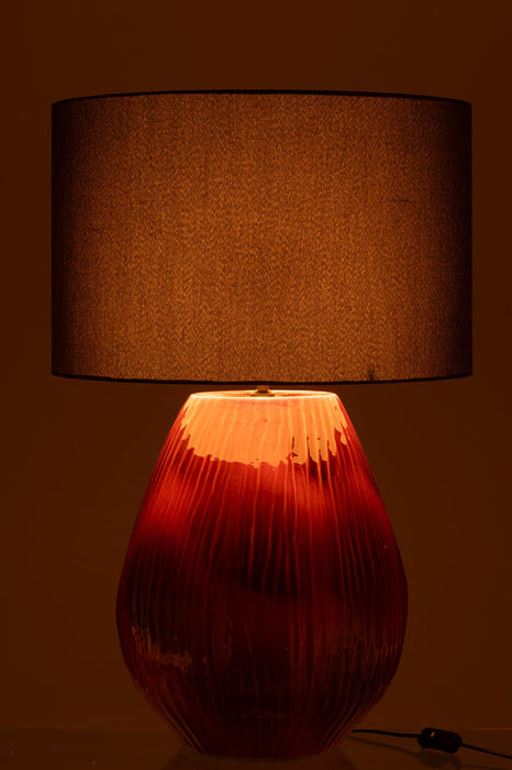 Lamp Akane keramiek rood large-Tafellampen-J-Line