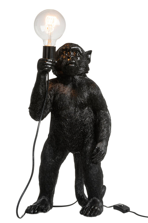 Lamp Ape Standing Polyresin Black-Tafellampen-J-Line